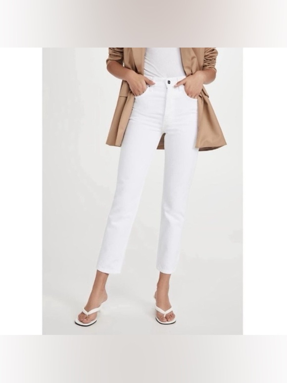 NWOT Anine Bing White High Waisted Sonya Jeans 28